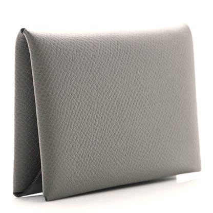 Hermes Epsom Calvi Card Case Gris Meyer 2 of 7