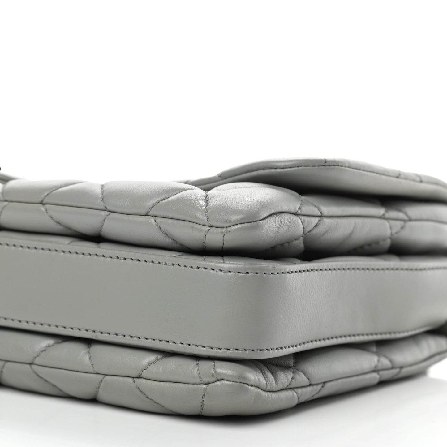 Lambskin Quilted Large Chanel 3 Flap Bag Grey
