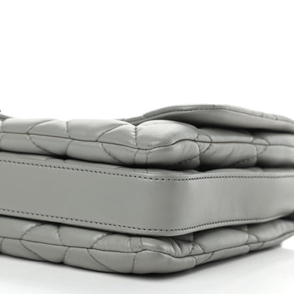 Chanel Lambskin Quilted Large Chanel 3 Flap Bag Grey 10 of 10