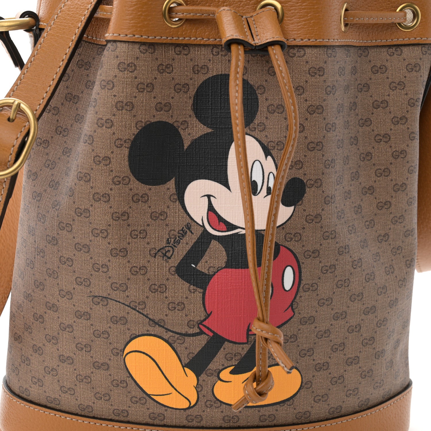 Gucci X DISNEY Mini Vintage GG Supreme Monogram Bucket Bag Beige Vintage Sun Oil 8 of 10