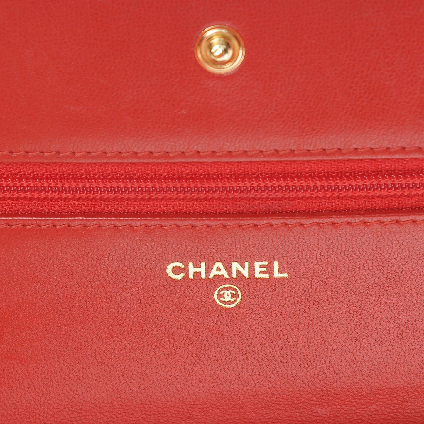 Lambskin Quilted Boy Wallet On Chain WOC Red