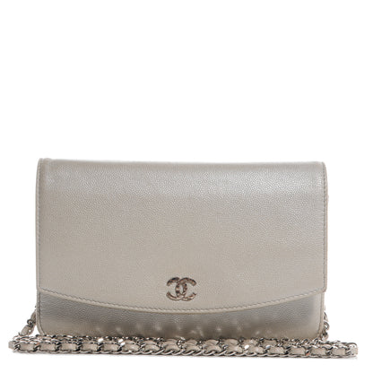 Chanel Caviar Sevruga Wallet on Chain WOC Pearl 1 of 17