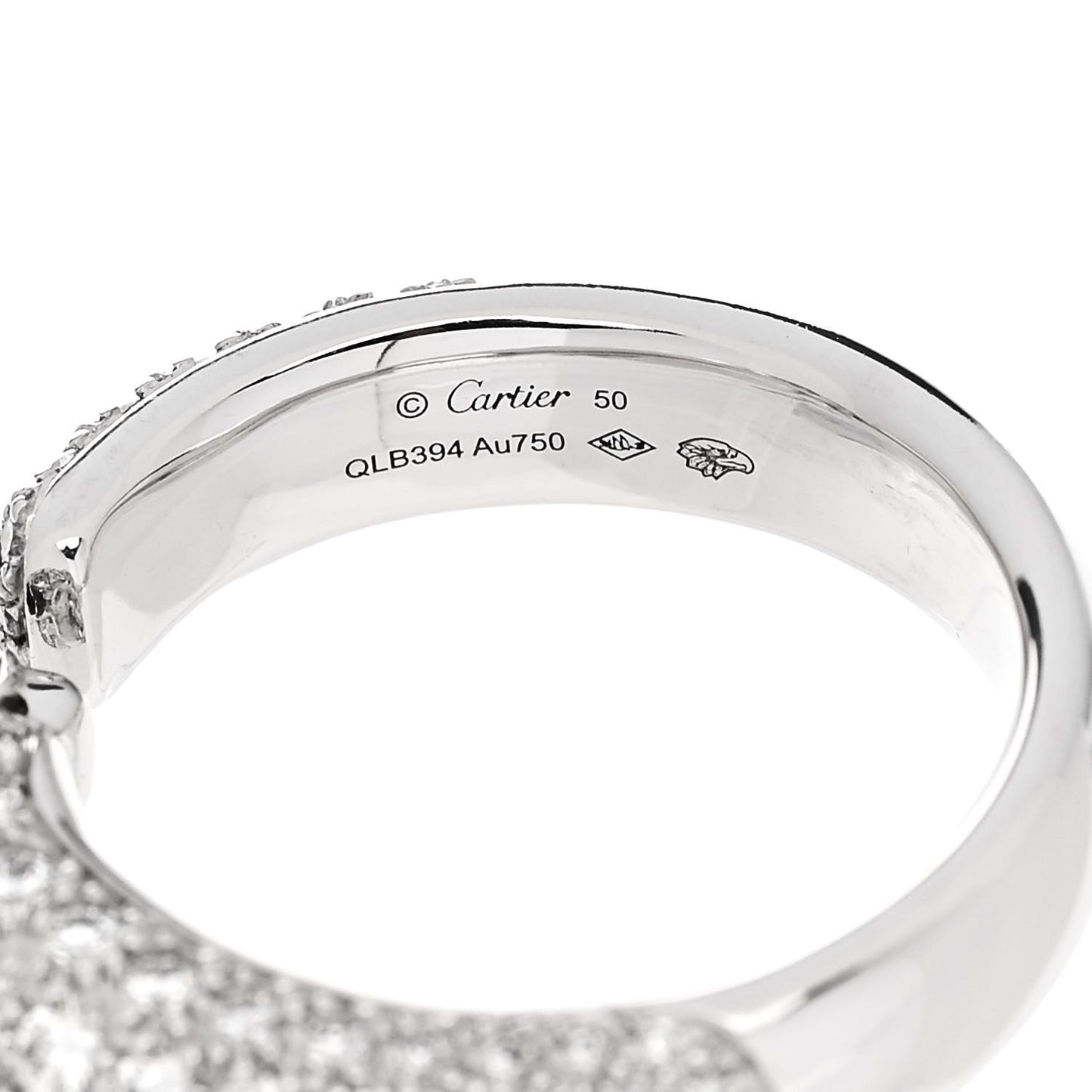 18K White Gold Diamond Black Onyx Emerald Panthere De Cartier Ring 50 5.25