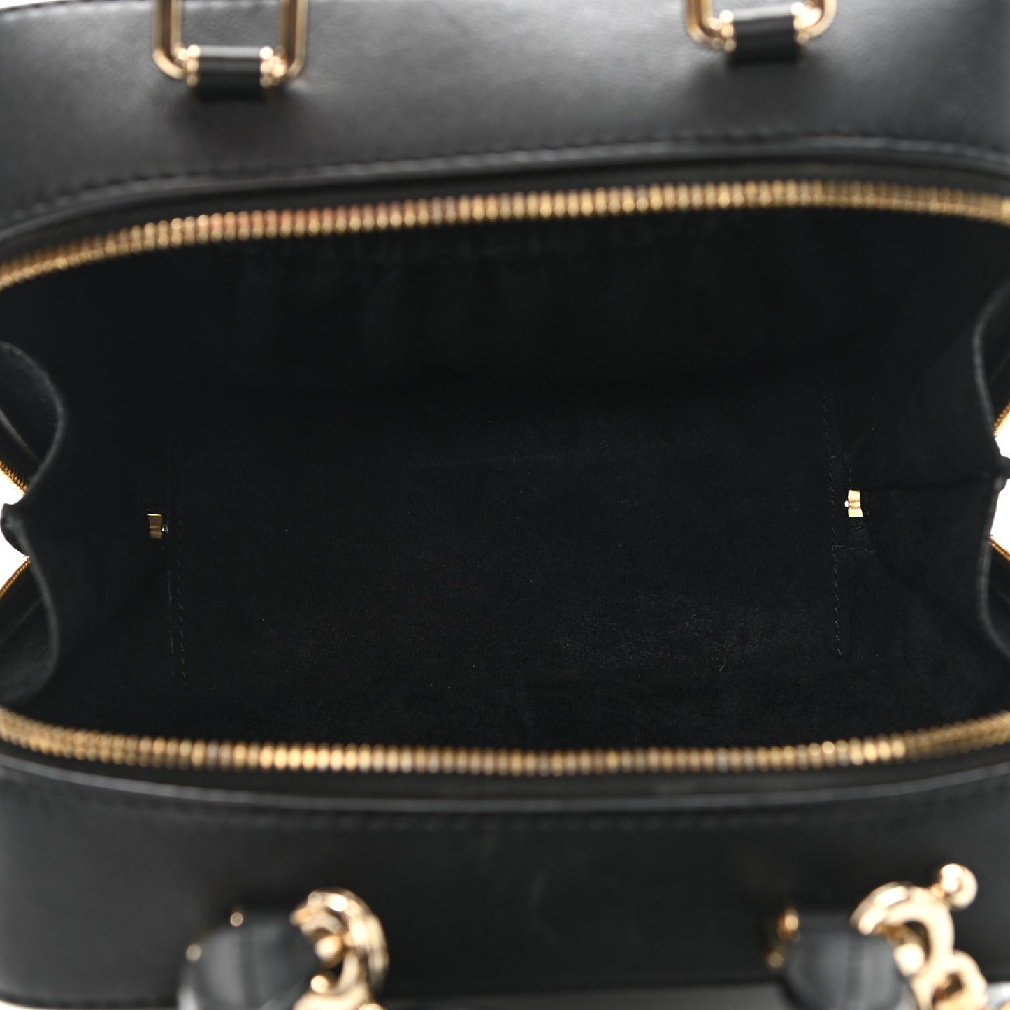 Calfskin Quilted Travel Kit Vanity Case Black