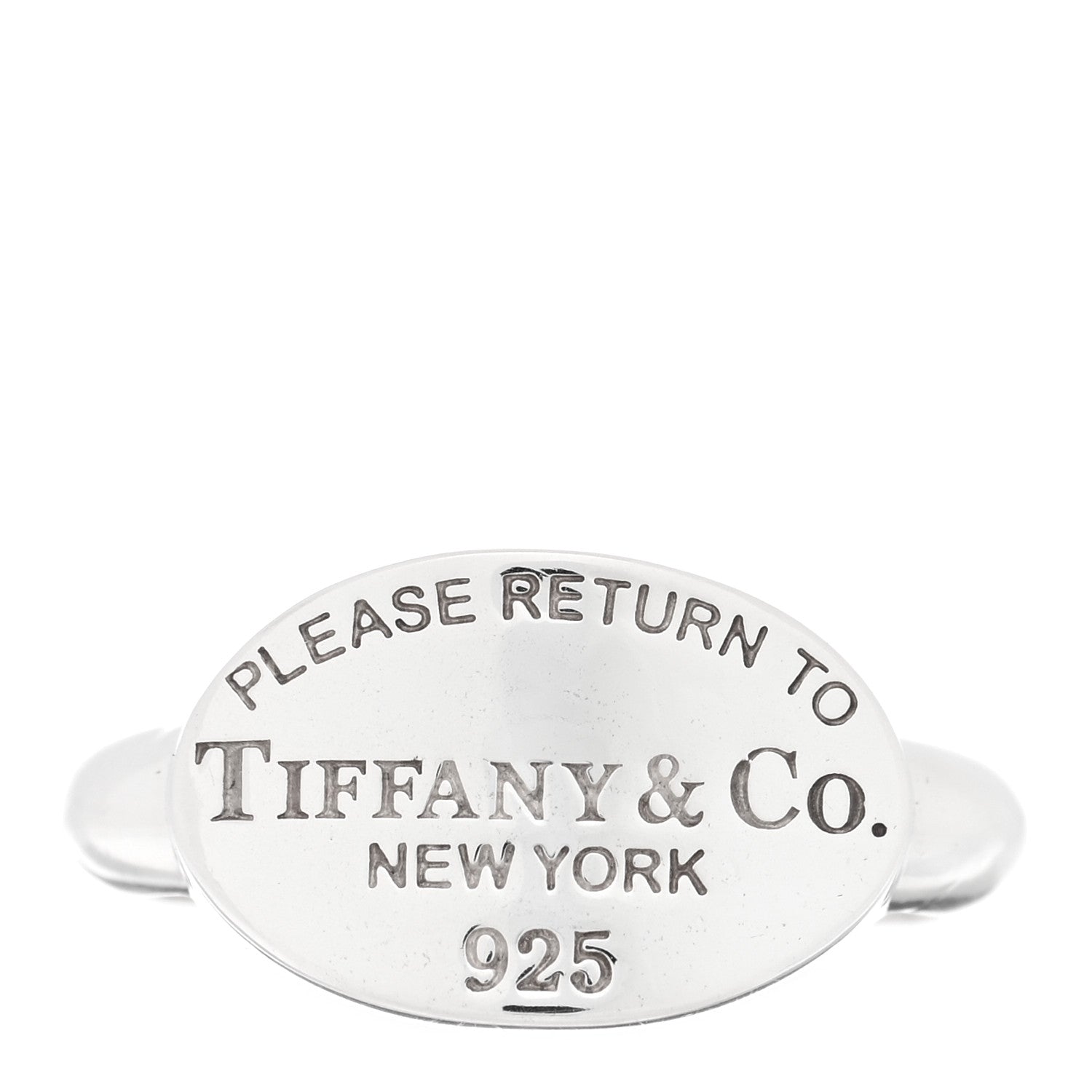 Tiffany Sterling Silver Return to Tiffany Oval Ring 51 5.75 1 of 3