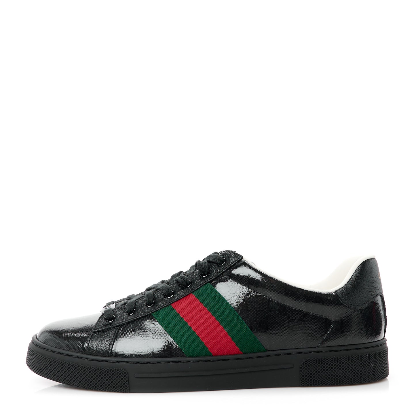 Crystal GG Monogram Web Mens New Ace Sneakers 8.5 Black