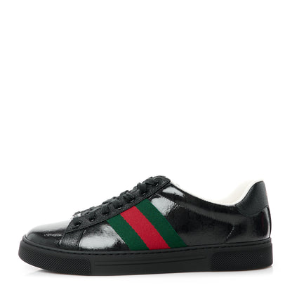 Gucci Crystal GG Monogram Web Mens New Ace Sneakers 8.5 Black 1 of 9