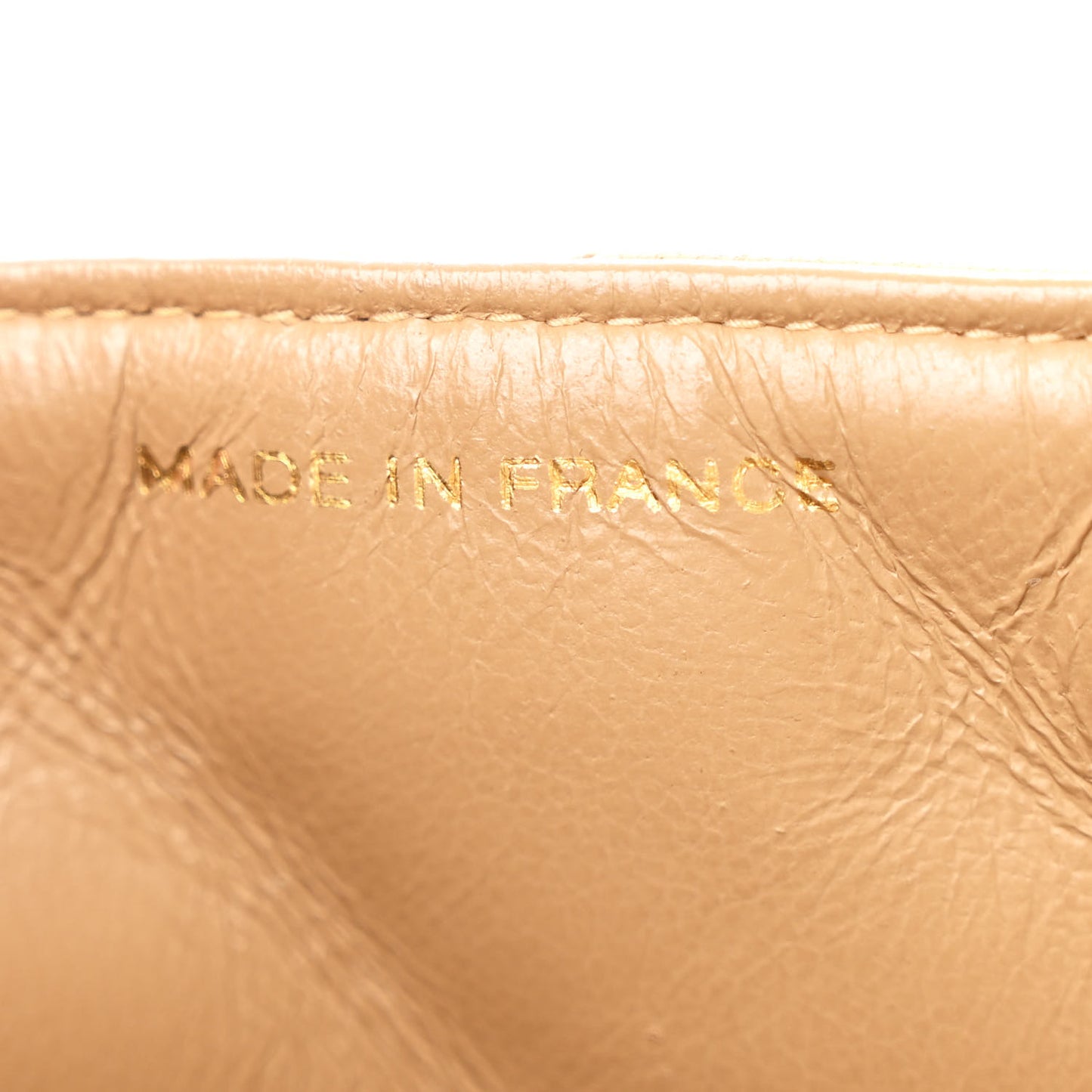 Lambskin Quilted Small Single Flap Beige