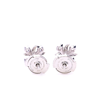 Tiffany Platinum Diamond Schlumberger Lynn Earrings 3 of 6