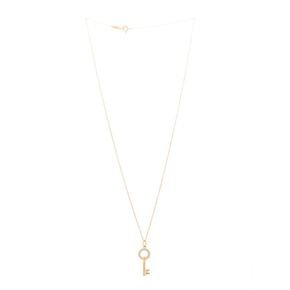 Tiffany 18K Rose Gold Diamond Modern Keys Round Open Key Pendant Necklace 3 of 6