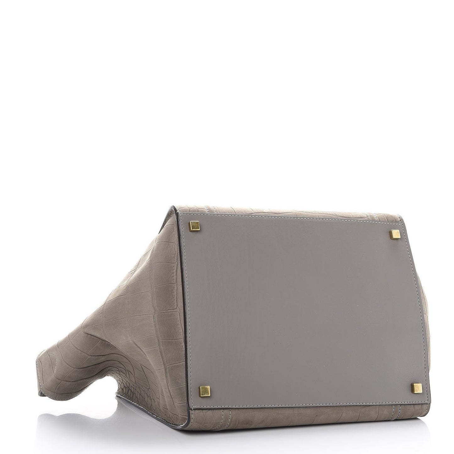 Crocodile Embossed Nubuck Medium Phantom Luggage Grey