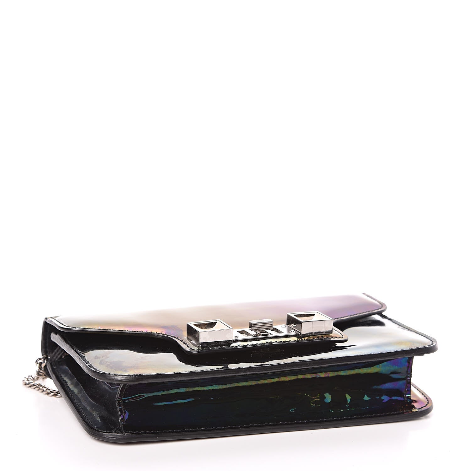 Proenza Schouler PS11 Holographic Patent Chain Wallet Oil Slick 4 of 9