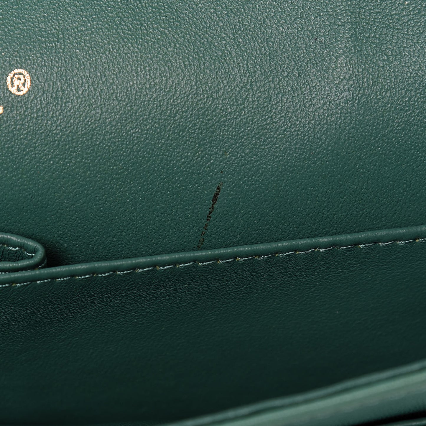 Lambskin Quilted Medium Double Flap Green