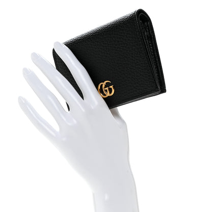 Gucci Pebbled Calfskin GG Marmont Card Case Black 2 of 8