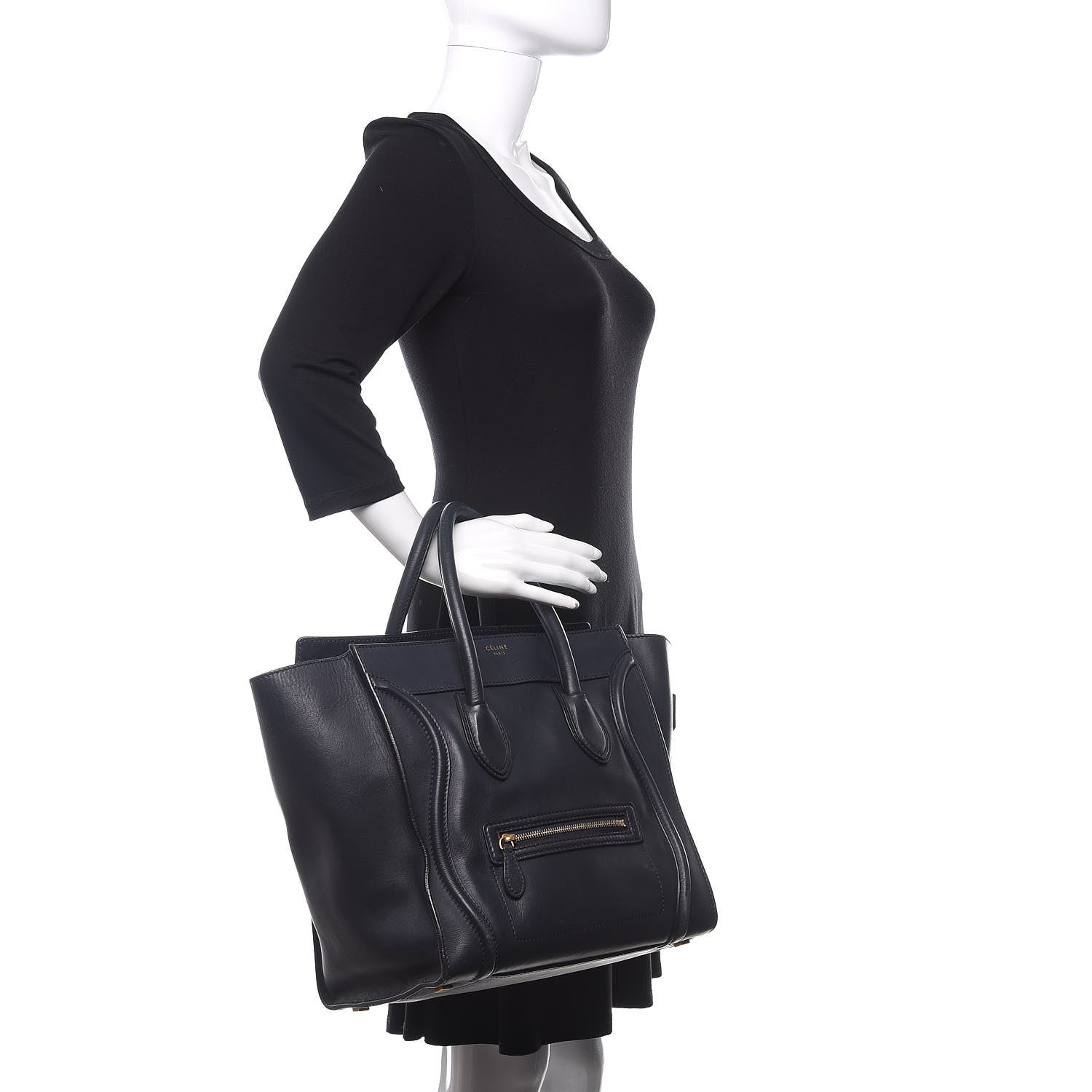 Celine Smooth Calfskin Micro Luggage Black 2 of 13