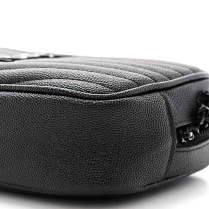Saint Laurent Grain De Poudre Matelasse Monochrome Monogram Mini Lou Camera Bag Black 10 of 10