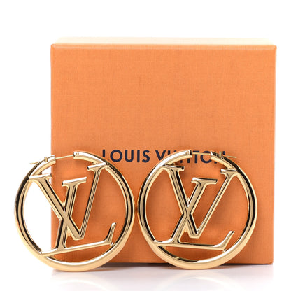 Louis Vuitton Metal Louise Hoop Earrings Gold 5 of 5