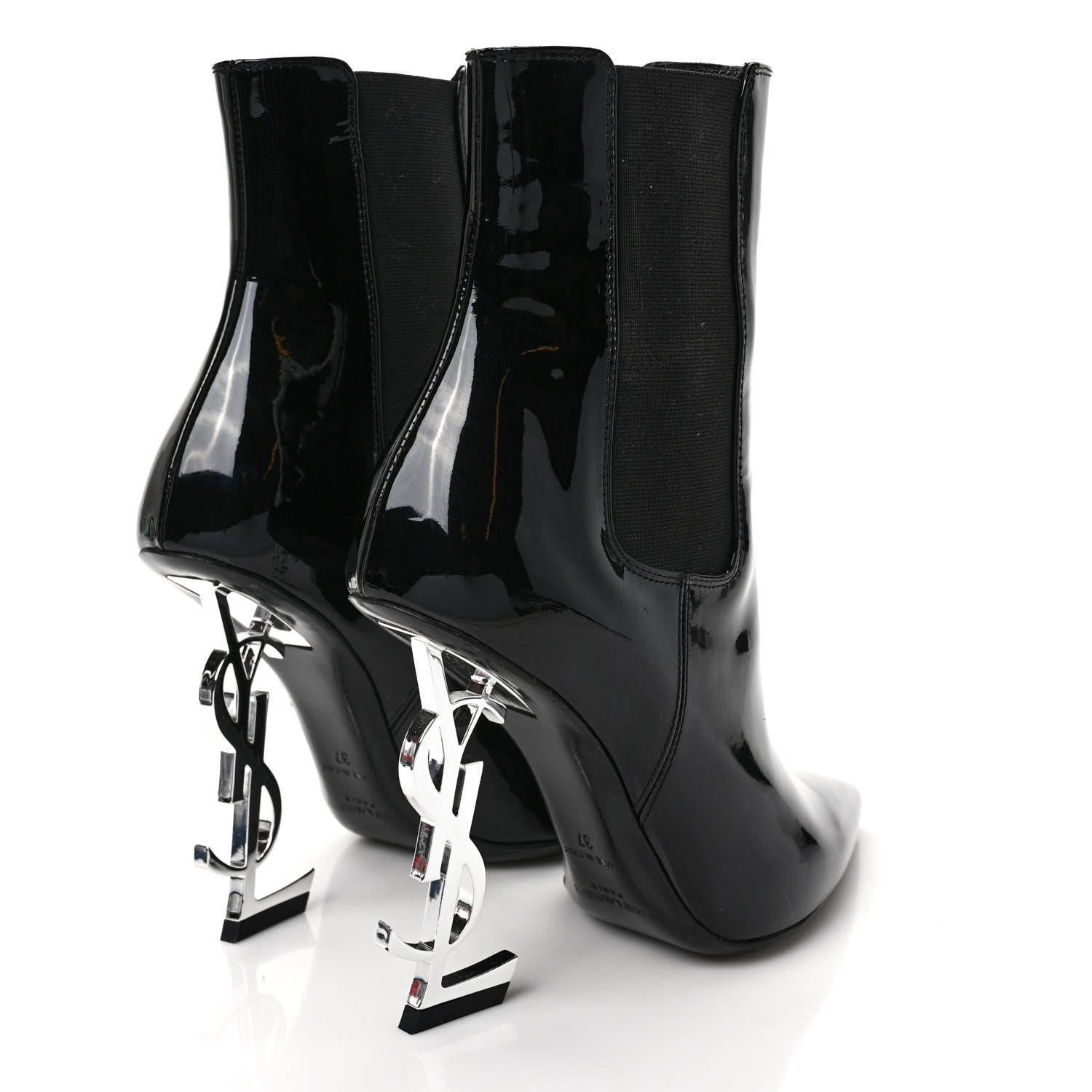 Saint Laurent Patent Opyum Booties 37 Black 4 of 8