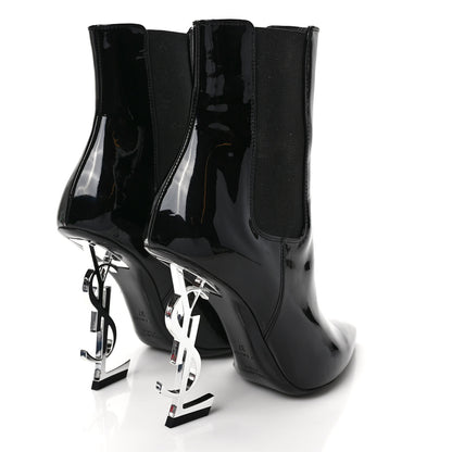 Saint Laurent Patent Opyum Booties 37 Black 4 of 8