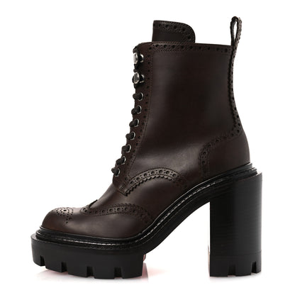 Christian Louboutin Waxed Calfskin Lace Up College 100 Boots 36 Cosme 1 of 12