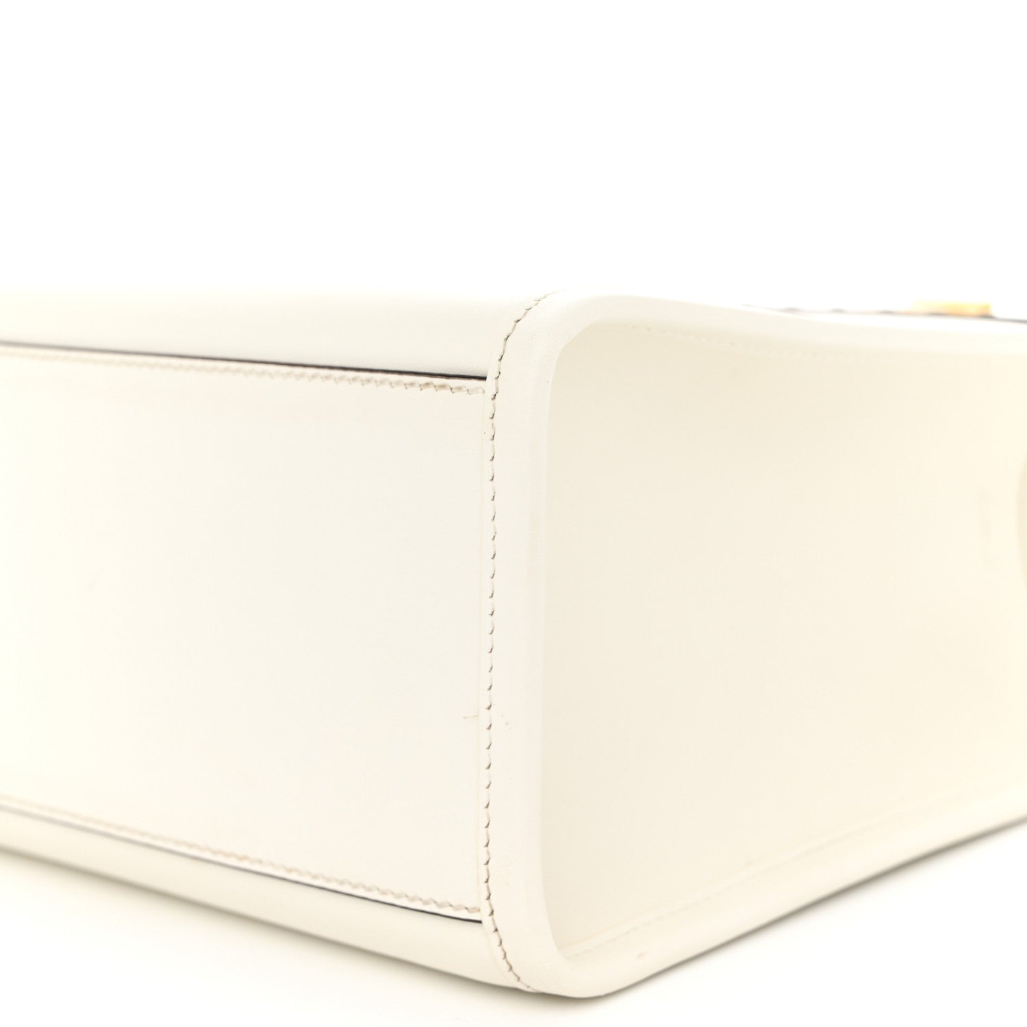 Fendi Vitello King Plexiglass Logo Embossed Small Fendi Sunshine Shopper Tote White Rice 9 of 9