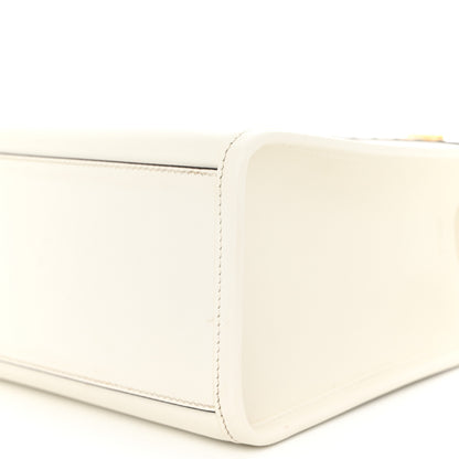 Fendi Vitello King Plexiglass Logo Embossed Small Fendi Sunshine Shopper Tote White Rice 9 of 9