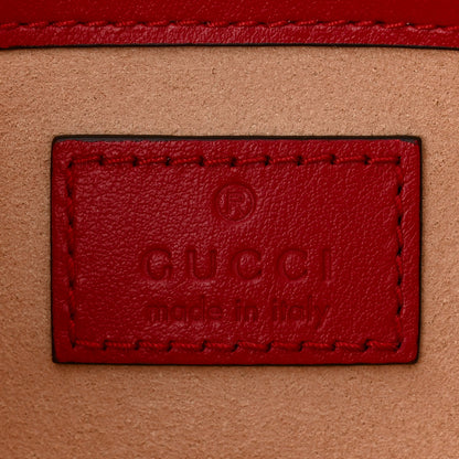 Gucci Calfskin Matelasse Super Mini GG Marmont Shoulder Bag Hibiscus Red 6 of 11