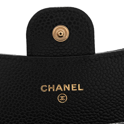 Chanel Caviar Quilted Flap Card Holder Wallet Black 6 of 9