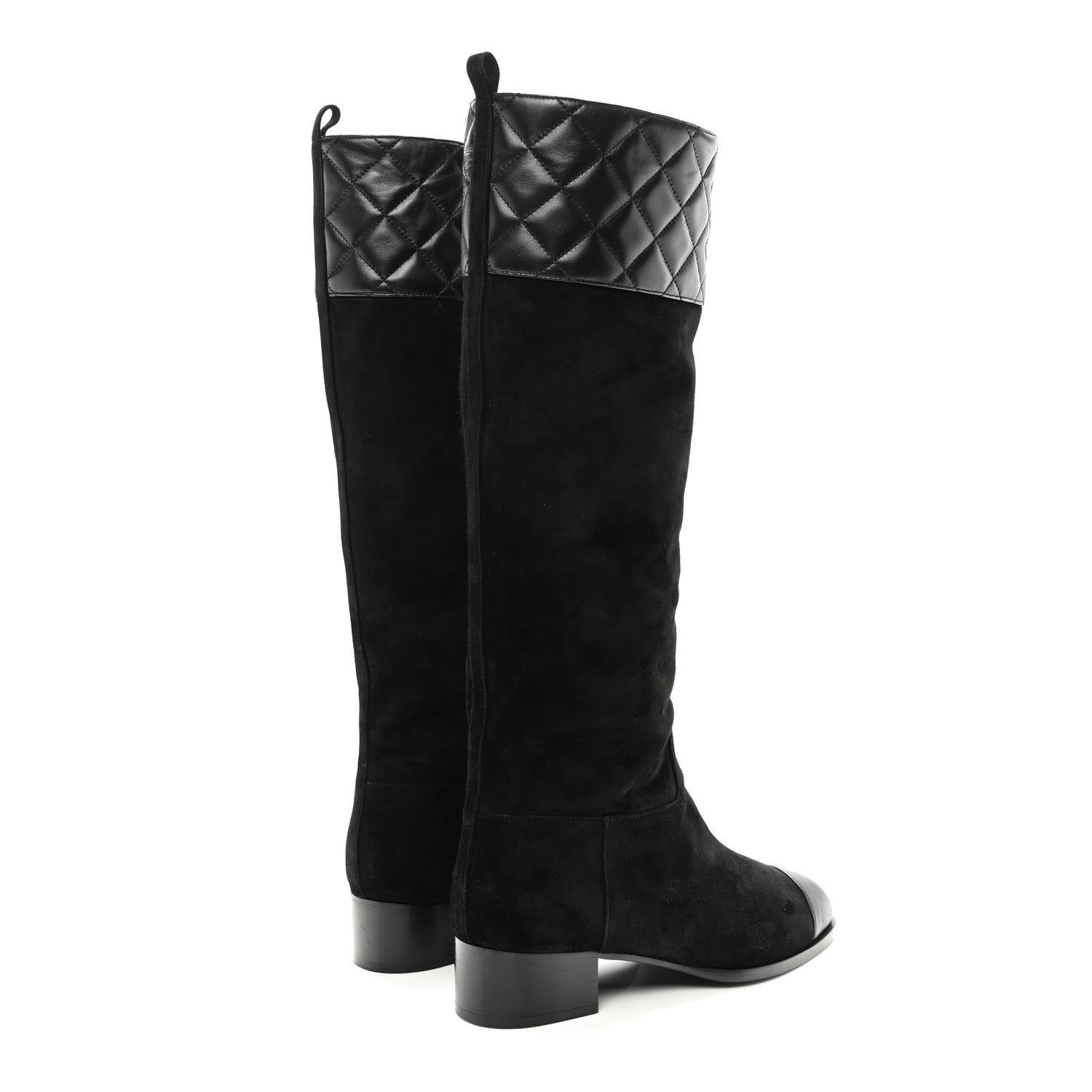 Chanel Suede Calfskin Lambskin Quilted Knee High Boots 38 4 of 9