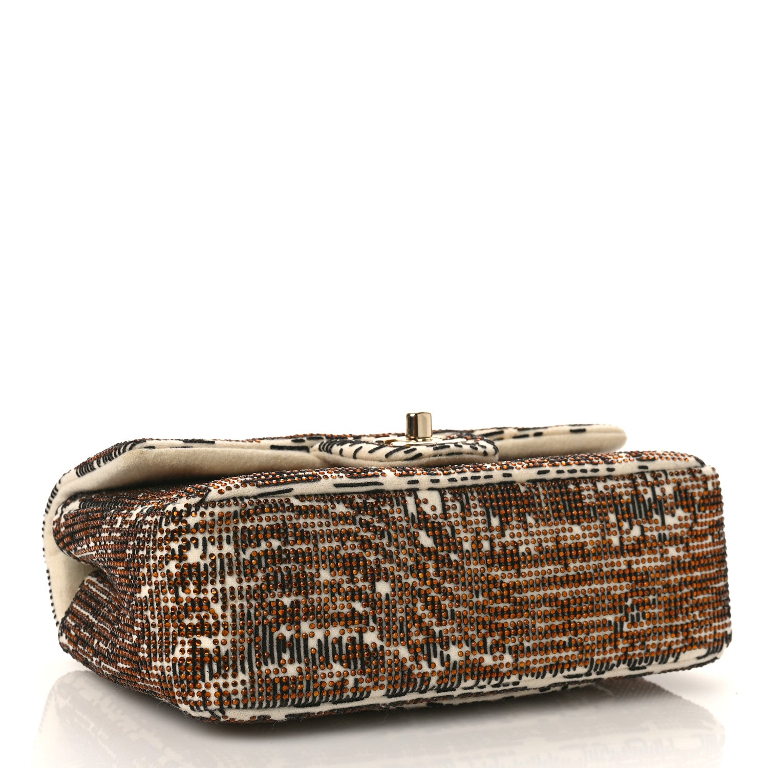 Chanel Felt Crystal Mini Rectangular Flap Beige Multicolor 4 of 9