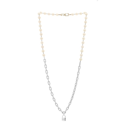 Tiffany Sterling Silver Pearl HardWear Lock Necklace 2 of 3