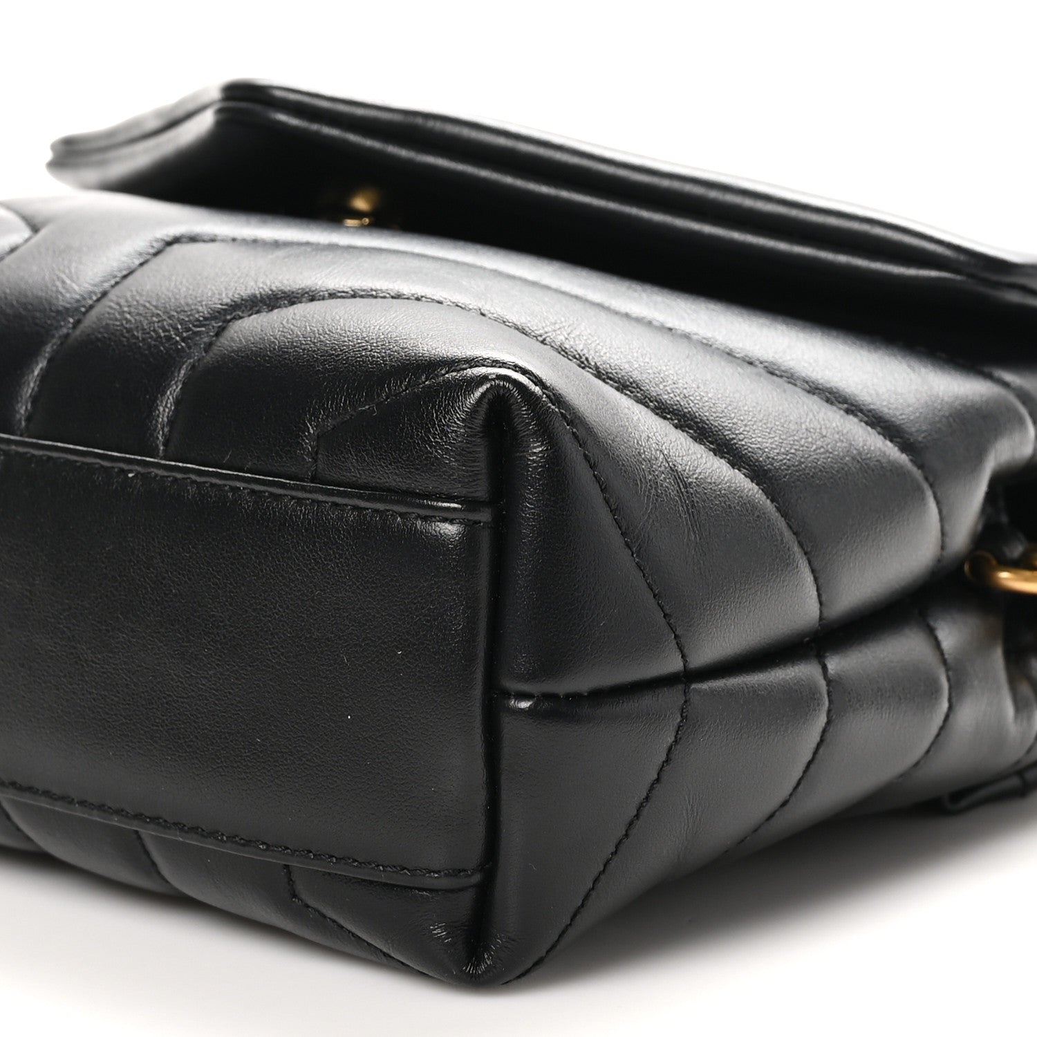 Saint Laurent Calfskin Y Quilted Monogram Toy Loulou Crossbody Bag Black 6 of 10