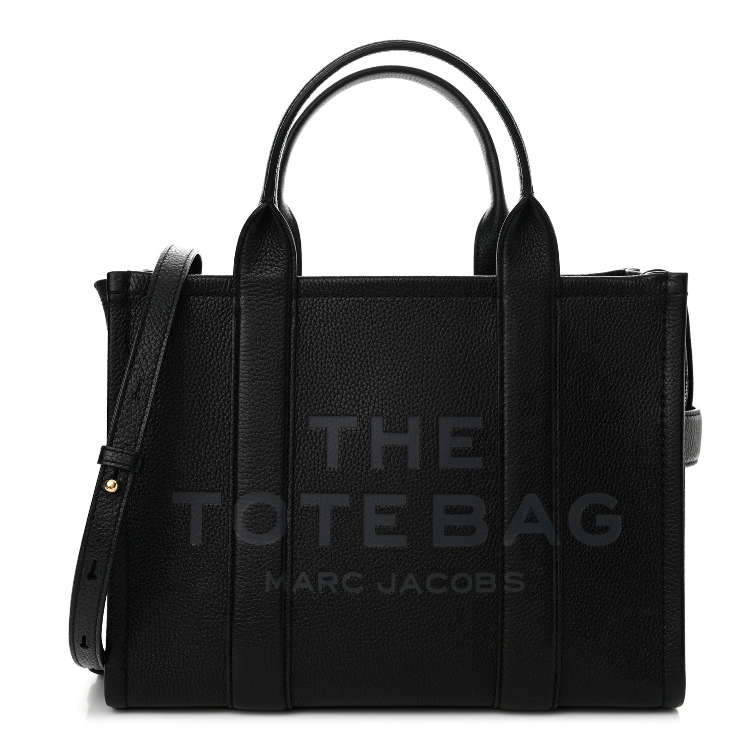 Marc Jacobs Grained Calfskin Medium The Tote Bag Black 1 of 14