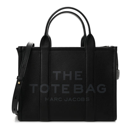 Marc Jacobs Grained Calfskin Medium The Tote Bag Black 1 of 14