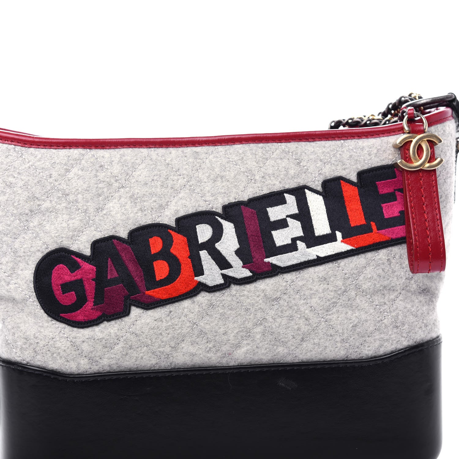 Chanel Wool Calfskin Quilted Medium Gabrielle Hobo Navy 10 of 11