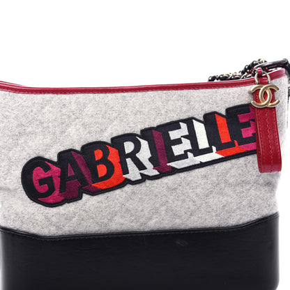 Chanel Wool Calfskin Quilted Medium Gabrielle Hobo Navy 10 of 11