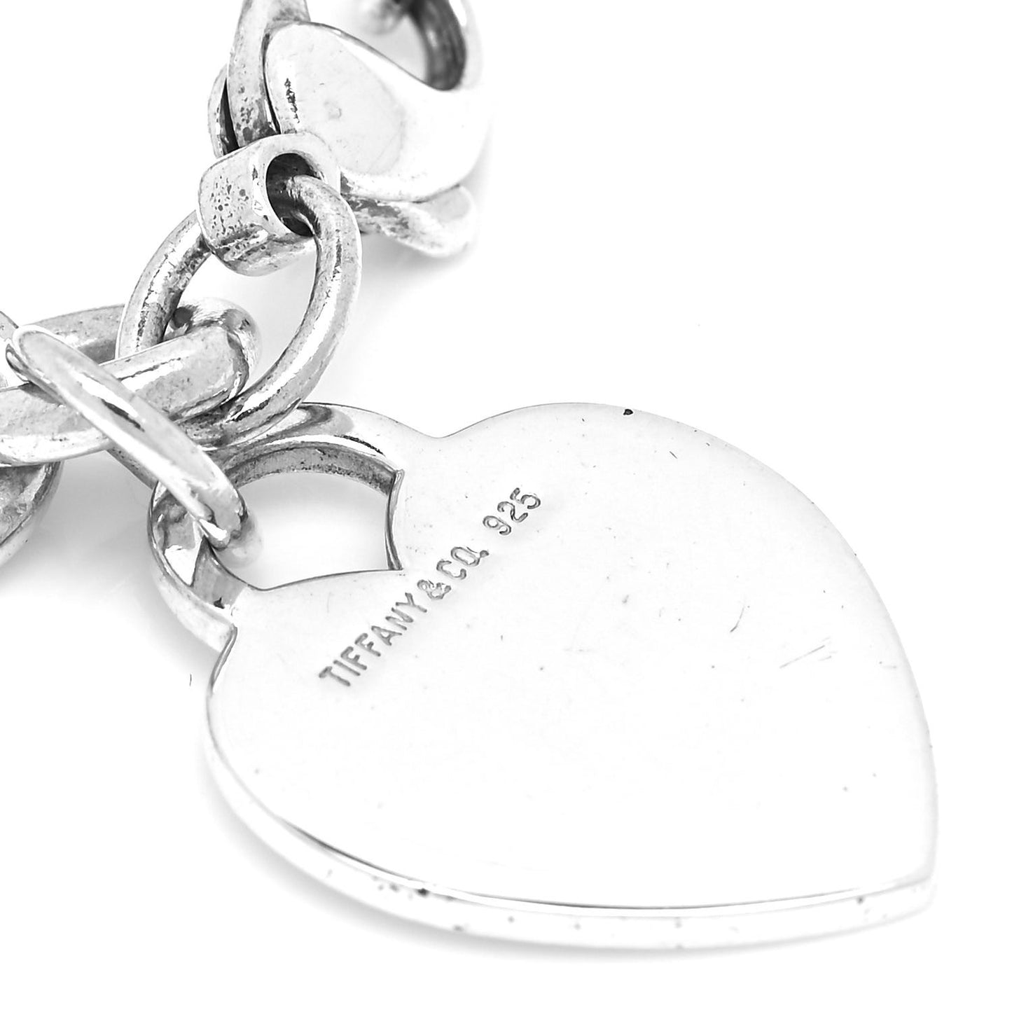 Sterling Silver Heart Tag Charm Bracelet