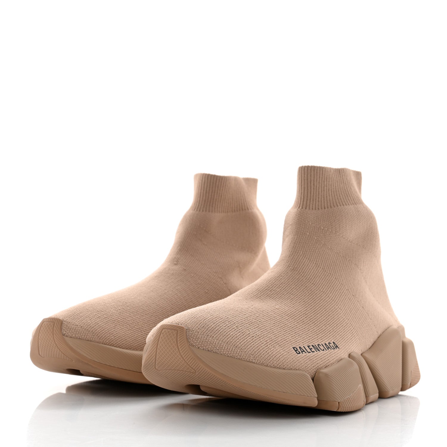 Balenciaga Technical 3D Recycled Knit Womens Speed 2.0 Sneakers 38 Monocolor Beige 3 of 9