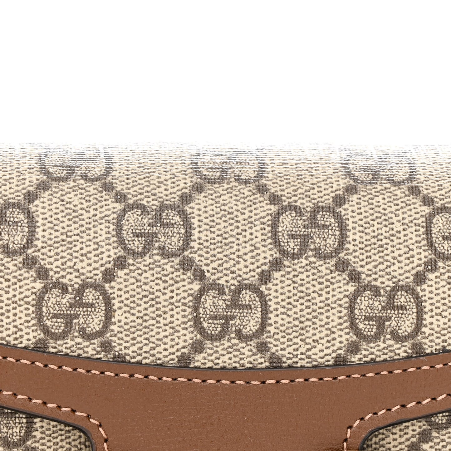 GG Supreme Monogram Mini Horsebit 1955 Shoulder Bag Beige Brown Sugar
