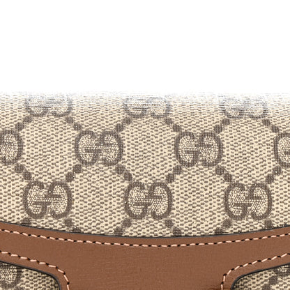 Gucci GG Supreme Monogram Mini Horsebit 1955 Shoulder Bag Beige Brown Sugar 7 of 11