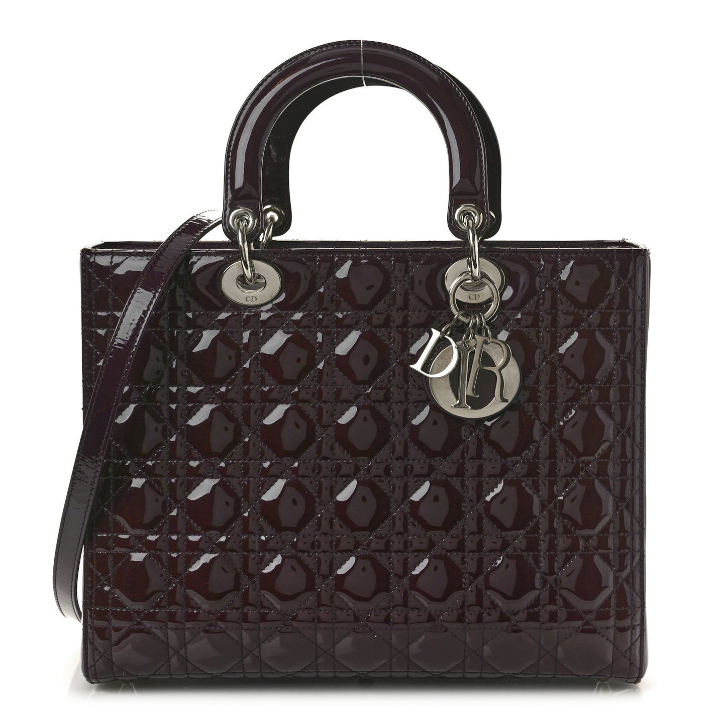Patent Cannage Large Lady Dior Violet Purple