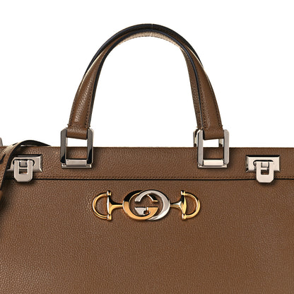 Gucci Grainy Calfskin Medium Zumi Top Handle Bag Friky Taupe 8 of 10