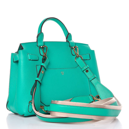 MCM Grained Calfskin Medium Milla Convertible Backpack Oasis Green 3 of 11
