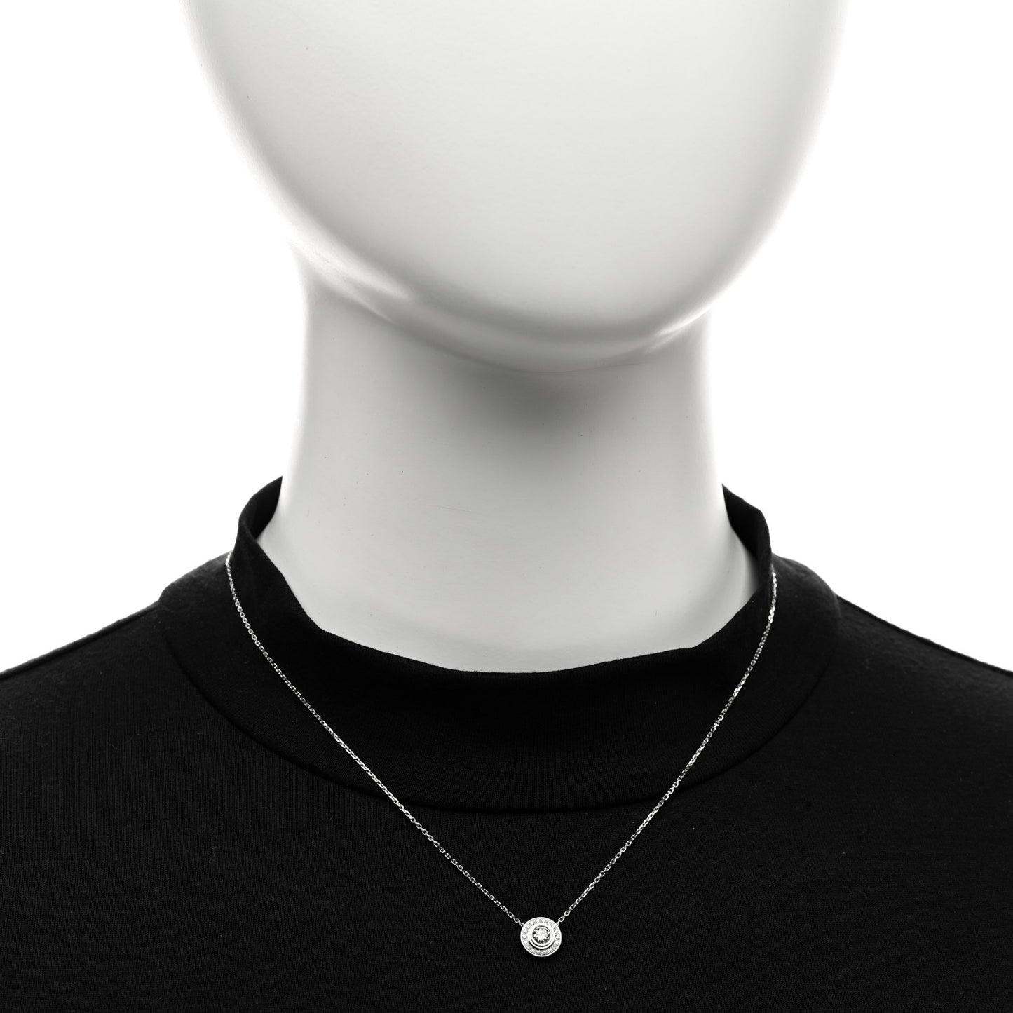 18K White Gold Diamond 21.ctw D'Amour Pave Pendant Necklace