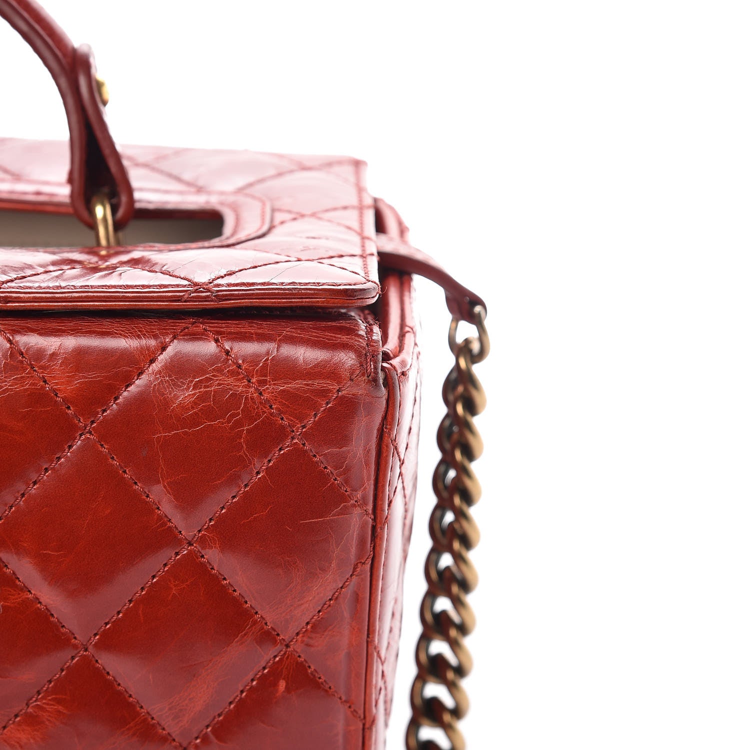 Chanel Glazed Calfskin Quilted Vanity Case Red 16 of 17