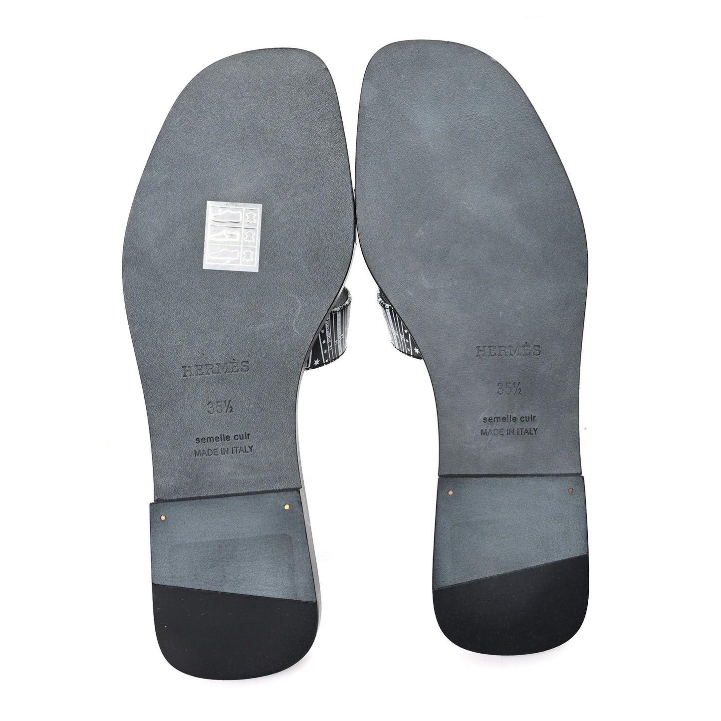 Calfskin Astrologie Bandana Oran Sandals 35.5 Black White