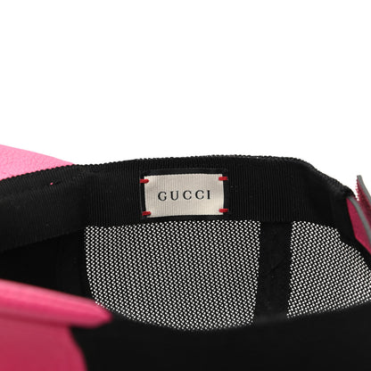 Gucci Cripto Calfskin Logo Baseball Hat M Fuxia Black 6 of 7