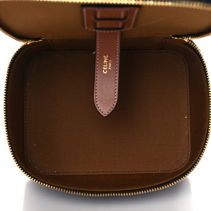 Celine Triomphe Canvas Calfskin Small Top Handle Toiletry Case Tan 5 of 13