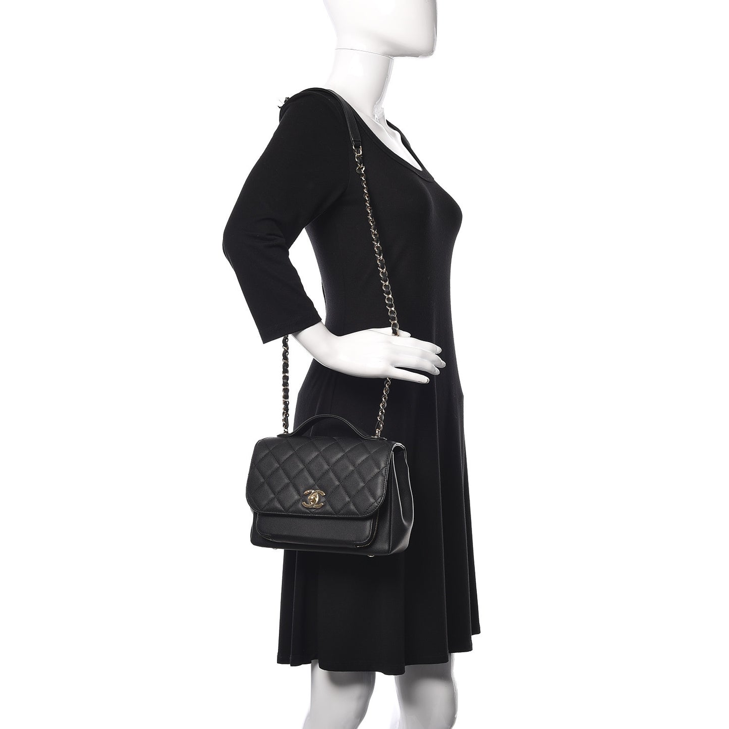 Caviar Quilted Medium Business Affinity Flap Black