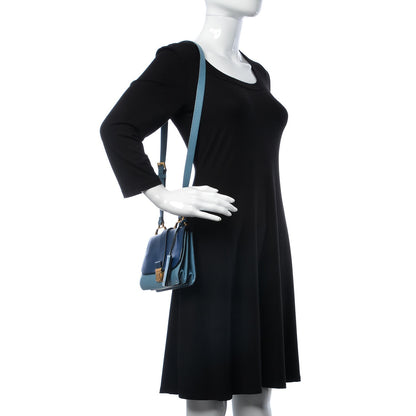 Miu Miu Goatskin Bandoliera Madras Bi-Color Shoulder Bag Cobalto Astrale 2 of 17